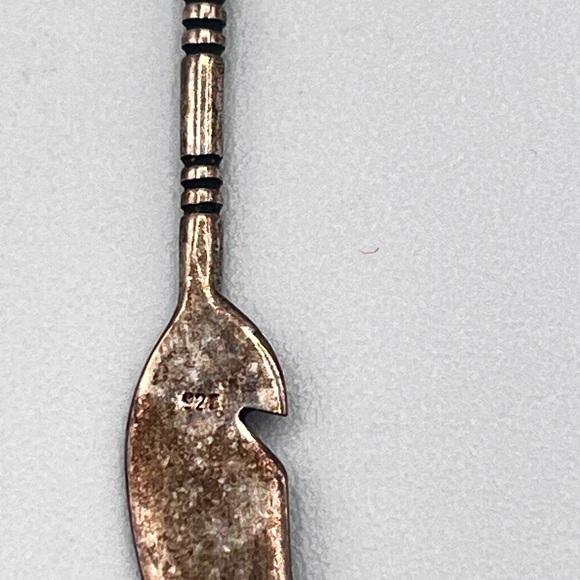 Vintage Native American Sterling Silver 925 Drop Dangle Feather Hook Earrings - Picture 4 of 6